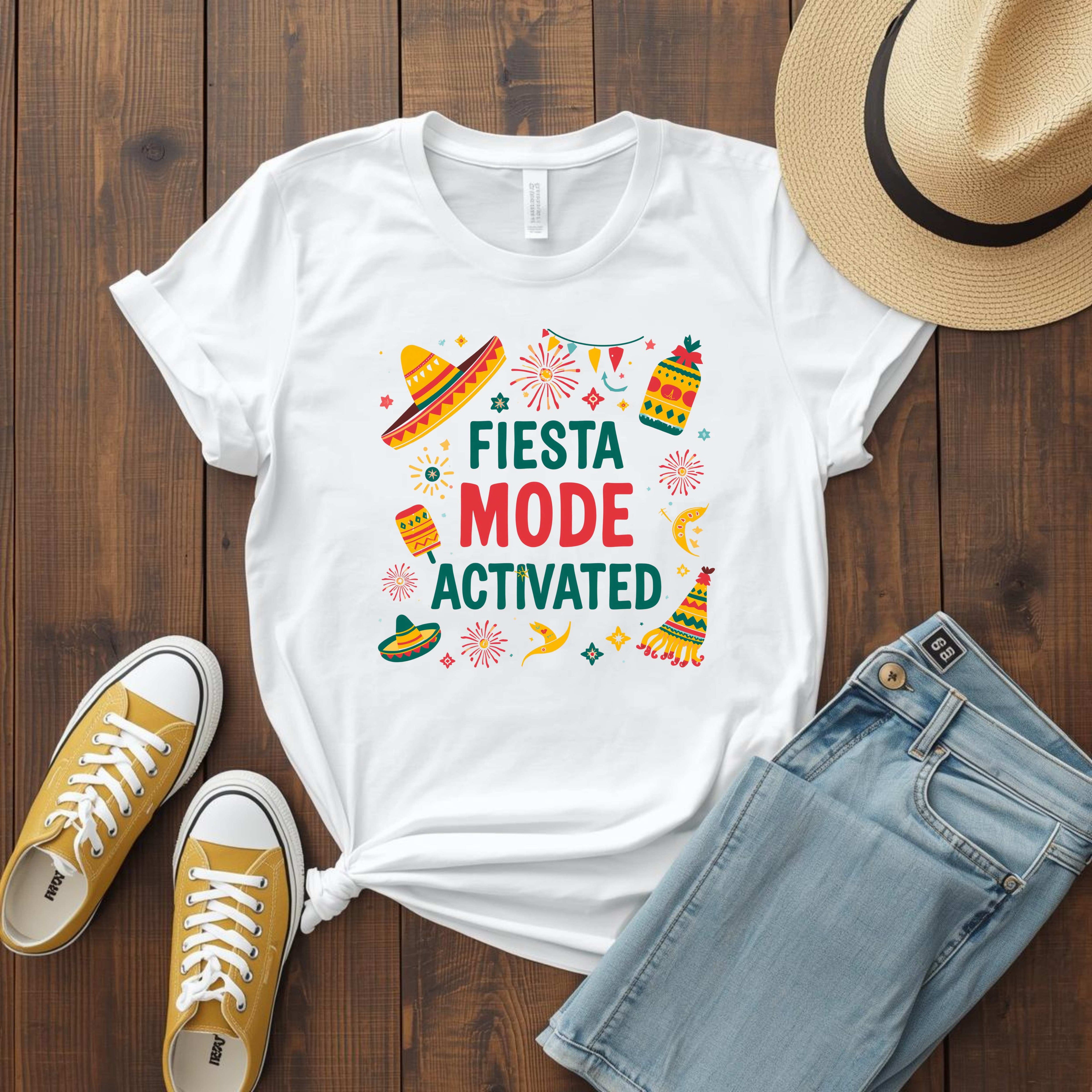Fiesta Mode Activated Graphic Tee – Cinco de Mayo Party Shirt for Women