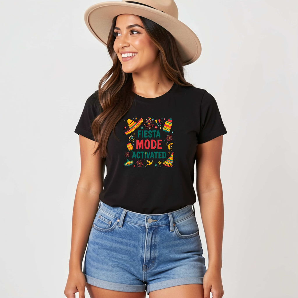 Fiesta Mode Activated Graphic Tee – Cinco de Mayo Party Shirt for Women