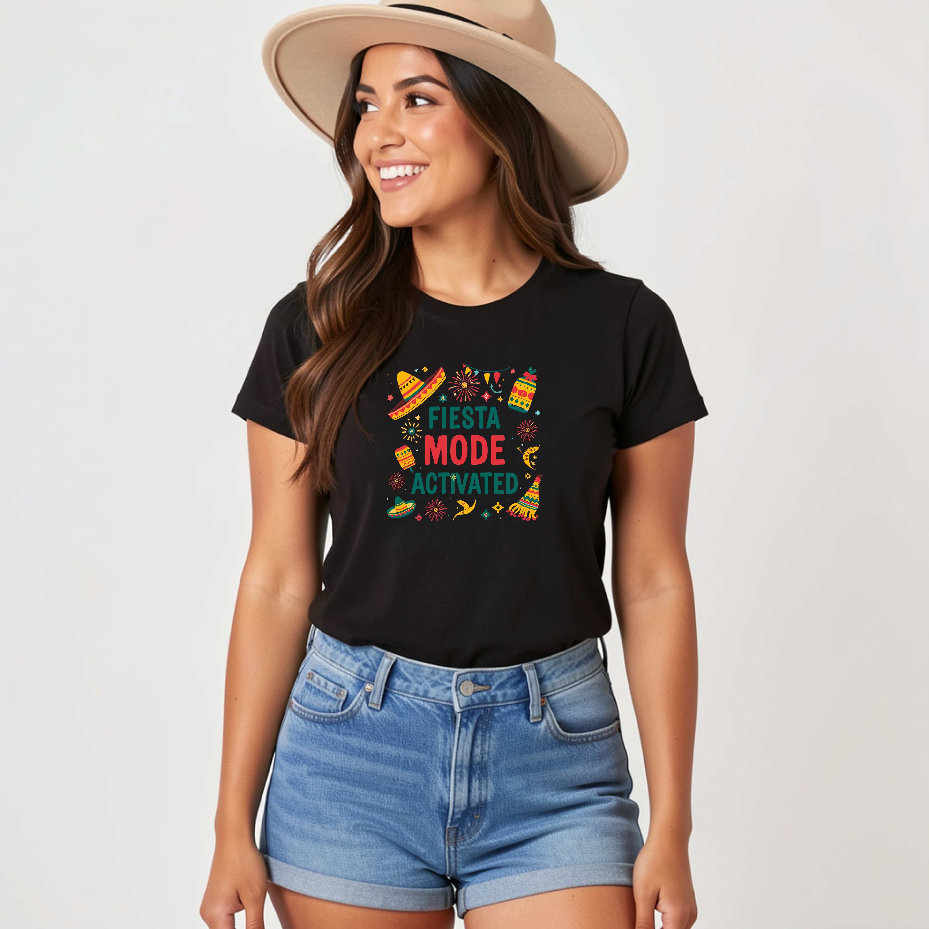 Fiesta Mode Activated Graphic Tee – Cinco de Mayo Party Shirt for Women