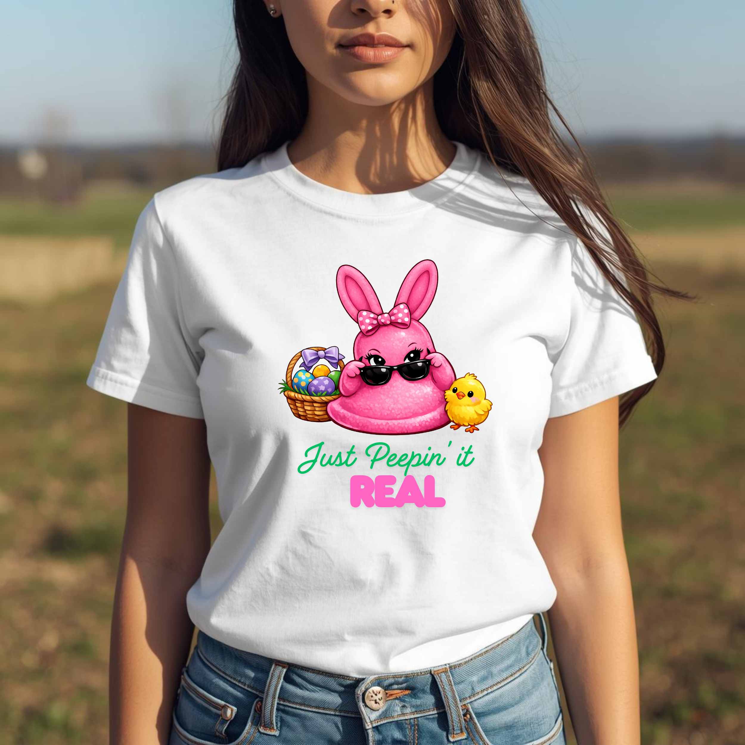Just Peepin' It Real T-Shirt for Easter