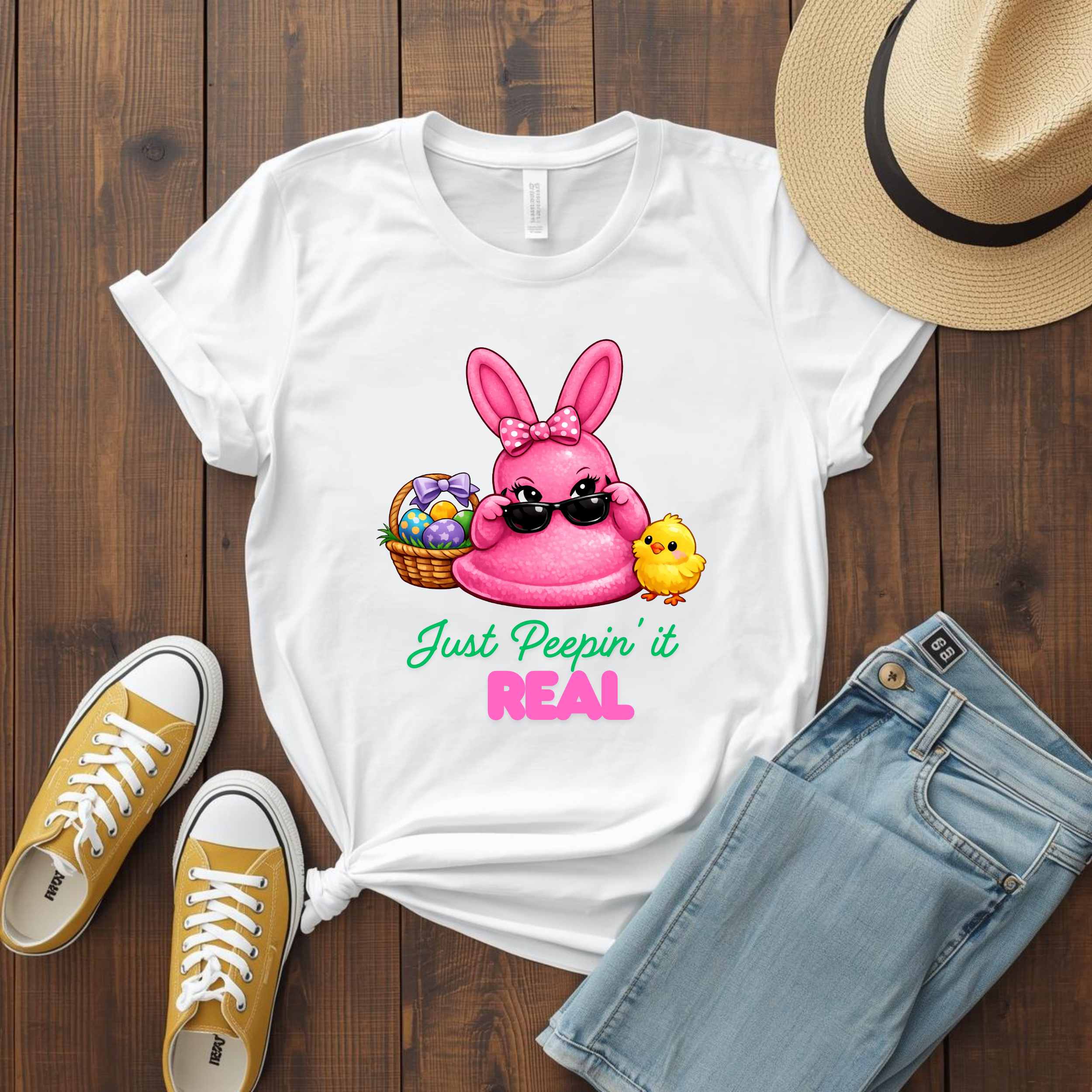 Just Peepin' It Real T-Shirt for Easter
